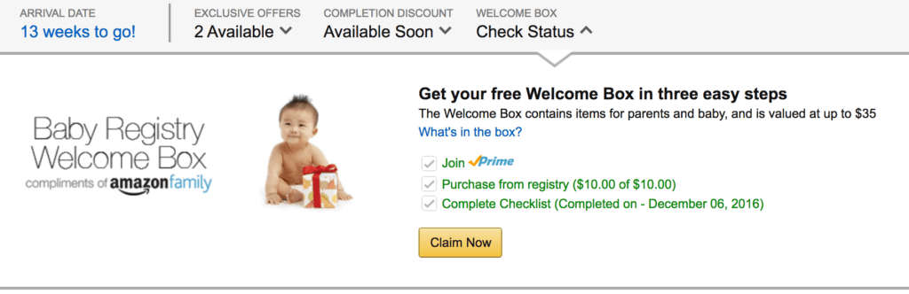 Amazon Baby Registry Welcome box