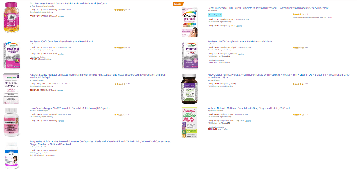 Get a Free Bottle of Prenatal Vitamins From Amazon (Prime Members)